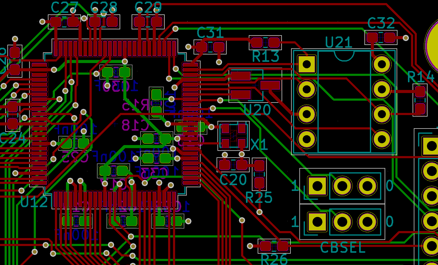 The PCB’s layout is dominated by capacitors that are large enough for me to solder.
